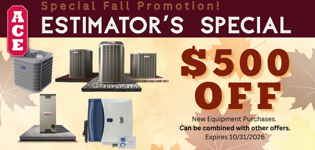 Estimator's Special - $500 off new equipment purchases